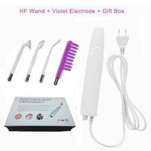 Load image into Gallery viewer, Violet Wand Portable High Frequency Electrotherapy Facial Machine Spot Acne Remover Face Skin Wrinkle Scalp Massager Electrode
